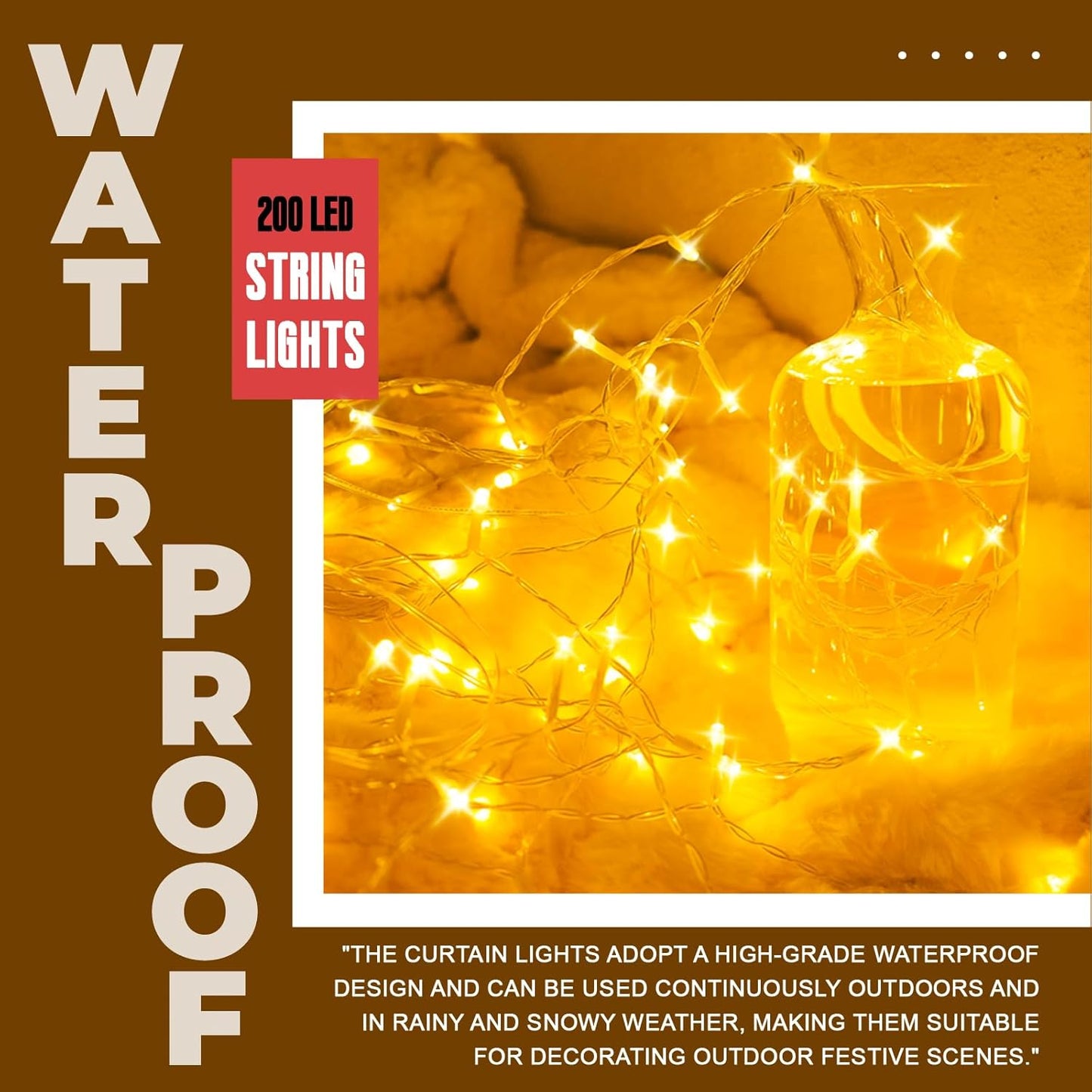 Curtain Light for Bedroom, 200LED 6.6x6.6ft Warm White Window Wall Hanging Fairy Curtain String Light, 8 Modes Remote Fairy String Lights Indoor for Wedding Party Home Garden Decorations