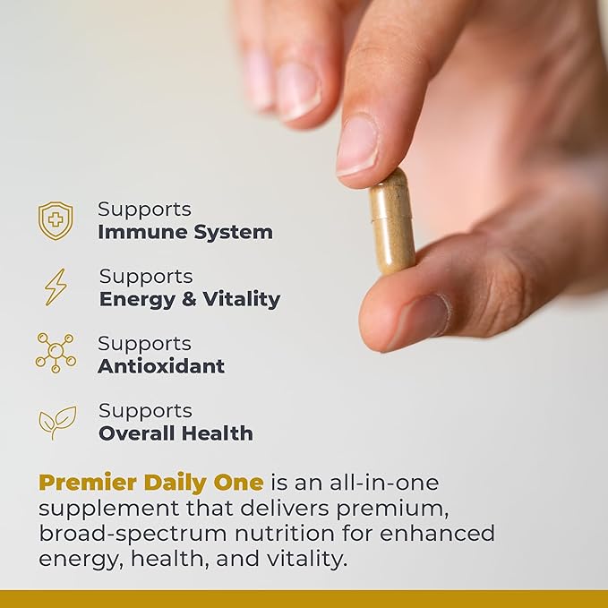 Premier Research Labs Premier Daily One - Super Greens, Vegetable Supplements for Adults with Cruciferous Veggies, Milk Thistle for Liver Support, Phytonutrients, Beta Glucan - 60 Vegetarian Capsules