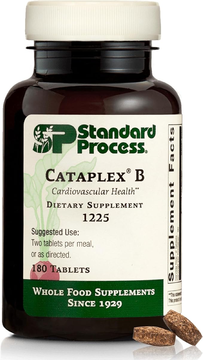Standard Process Inc. Cataplex B - Whole Food Formula with Niacin, Vitamin B6, Thiamine, and Inositol for Heart Health, Metabolism, and Cholesterol Maintenance - 180 Tablets