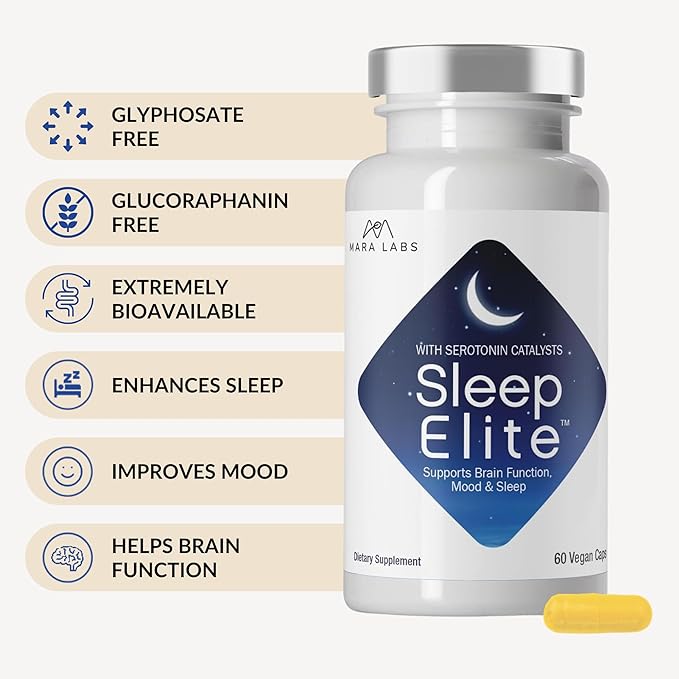 Mara Labs SleepElite | Supports Brain Function, Mood, and Sleep | with Serotonin Catalysts | 30 Servings