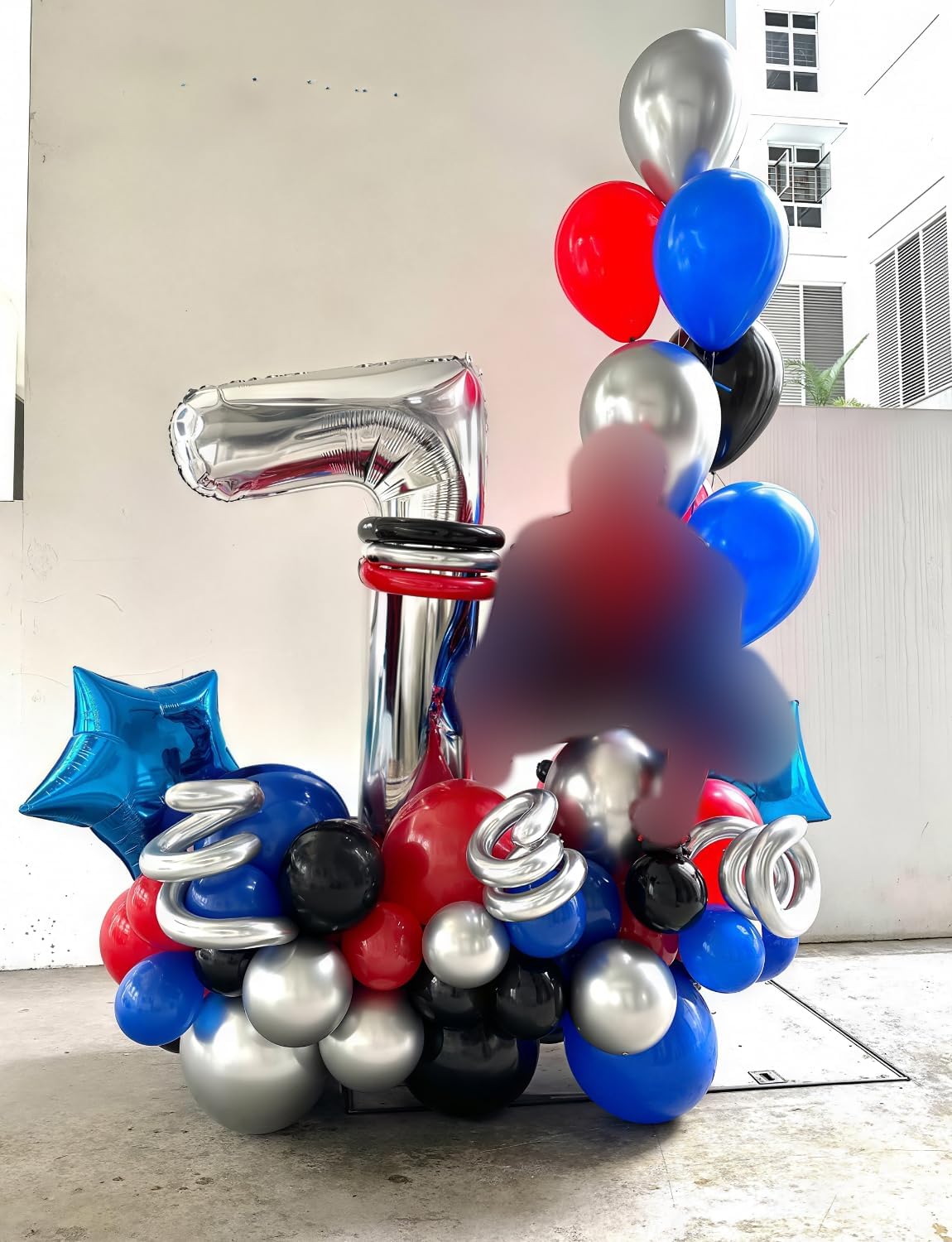 Black Red and Blue Balloons - 12 Inch Red Black Balloons Royal Blue Latex Balloon Glitter Metallic Silver Confetti Balloon for Man Boys Birthday Baby Shower Spider Theme Party Decoration, 50Pcs