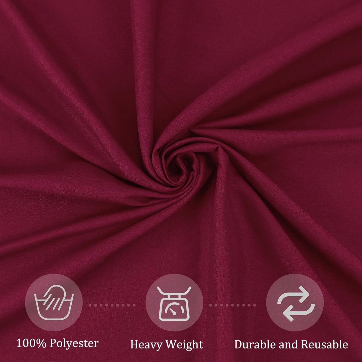 8 Pack Premium Round Tablecloth 120 Inch Round Table Covers Bulk Washable Polyester Fabric Round Table Clothes for Wedding Party Reception Banquet Buffet Restaurant (Burgundy, 120 Inch)