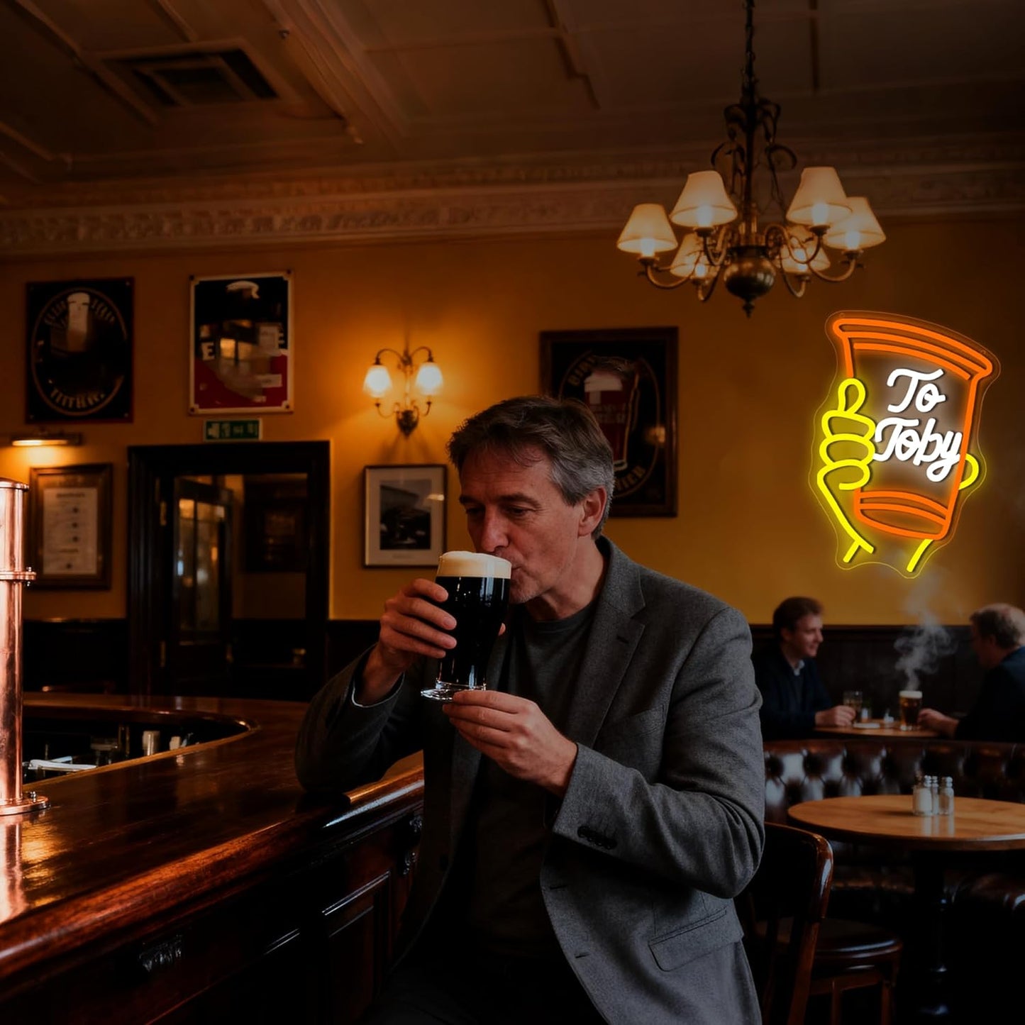 To Toby Neon Sign for Wall Decor Dimmable Solo Cup Toby Neon Light for Man Cave Led Light Up Cup Sign for Music in Memory Country Singer Beer Bar Hotel Wall Art Birthday Gifts Size14.4*10.6In(WZCP226)