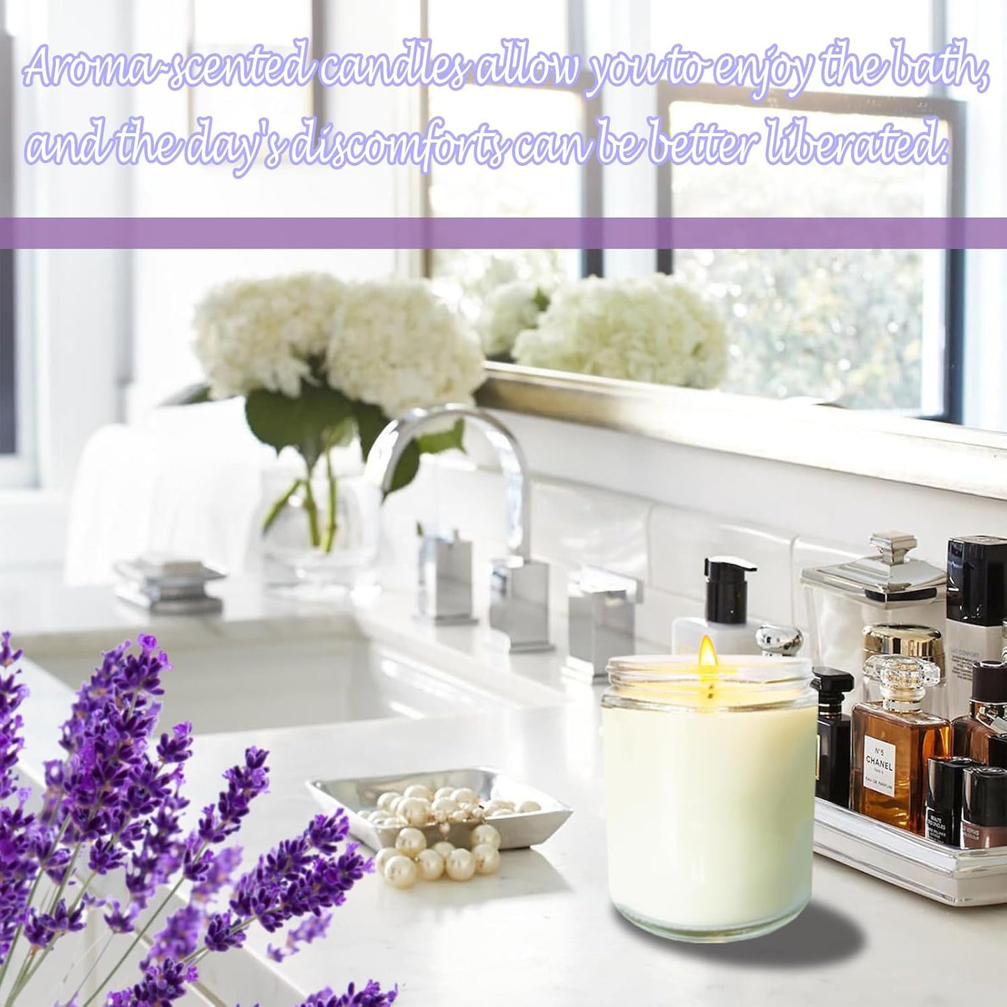 12 Pcs 8 Oz Bulk White Soy Candles,Lavender Scented Candles Set,Bulk Aromatherapy Candle,Great Stress Relieving Scented Candle for Girls as a Gift for Birthdays, Weddings and More!