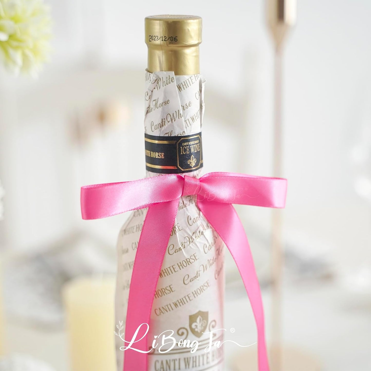 50 PCs Hot Pink Bow 5 Inch Long Tail Bows for Gift Wrapping, Easter Bow Party Decorations, Twist Tie Bows, Satin Bows for Crafts, Premade Bows for Presents, Treat Bags, Bottles, Cakes