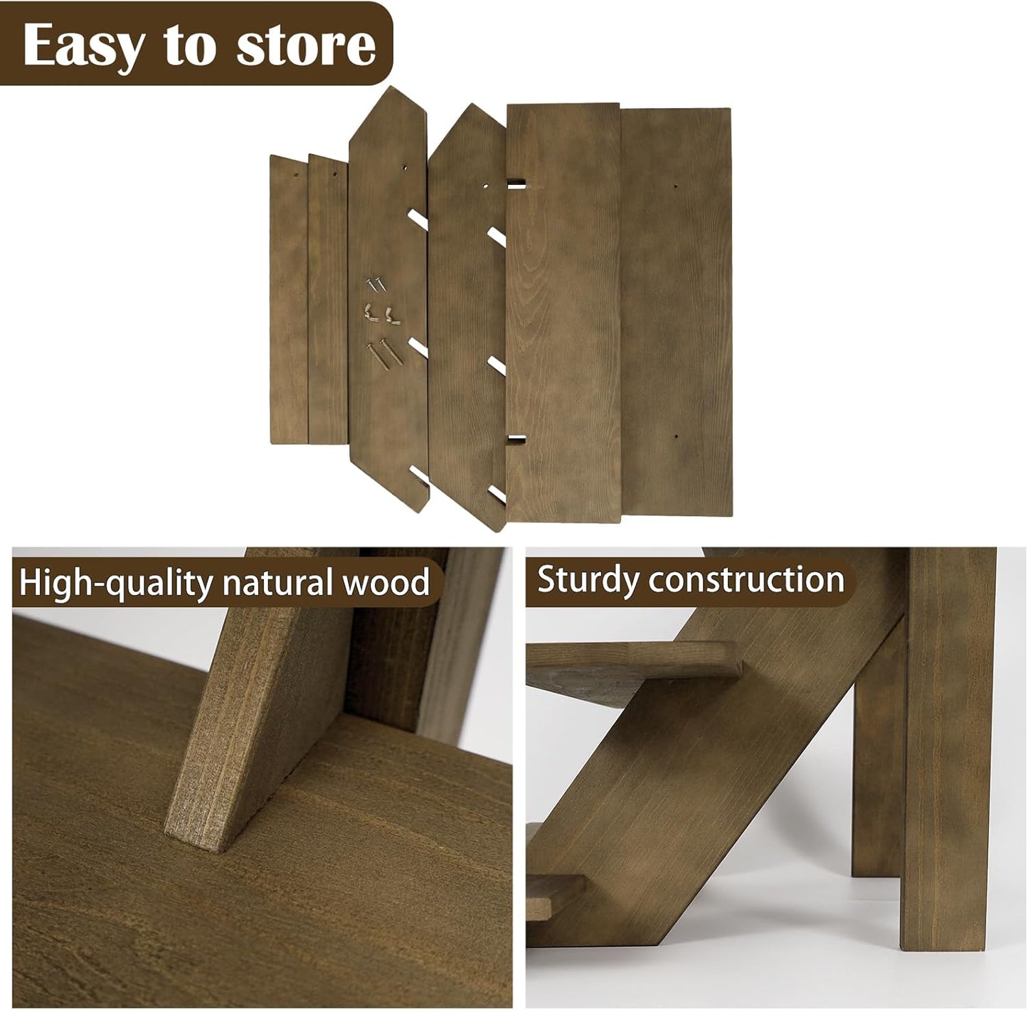 ZYP 4 Tier Wood Cupcake Display Stand Tool Free Retail Cookie Display Riser,Rustic Tiered Table Display Stand for Vendors Home Wedding Party,Brown