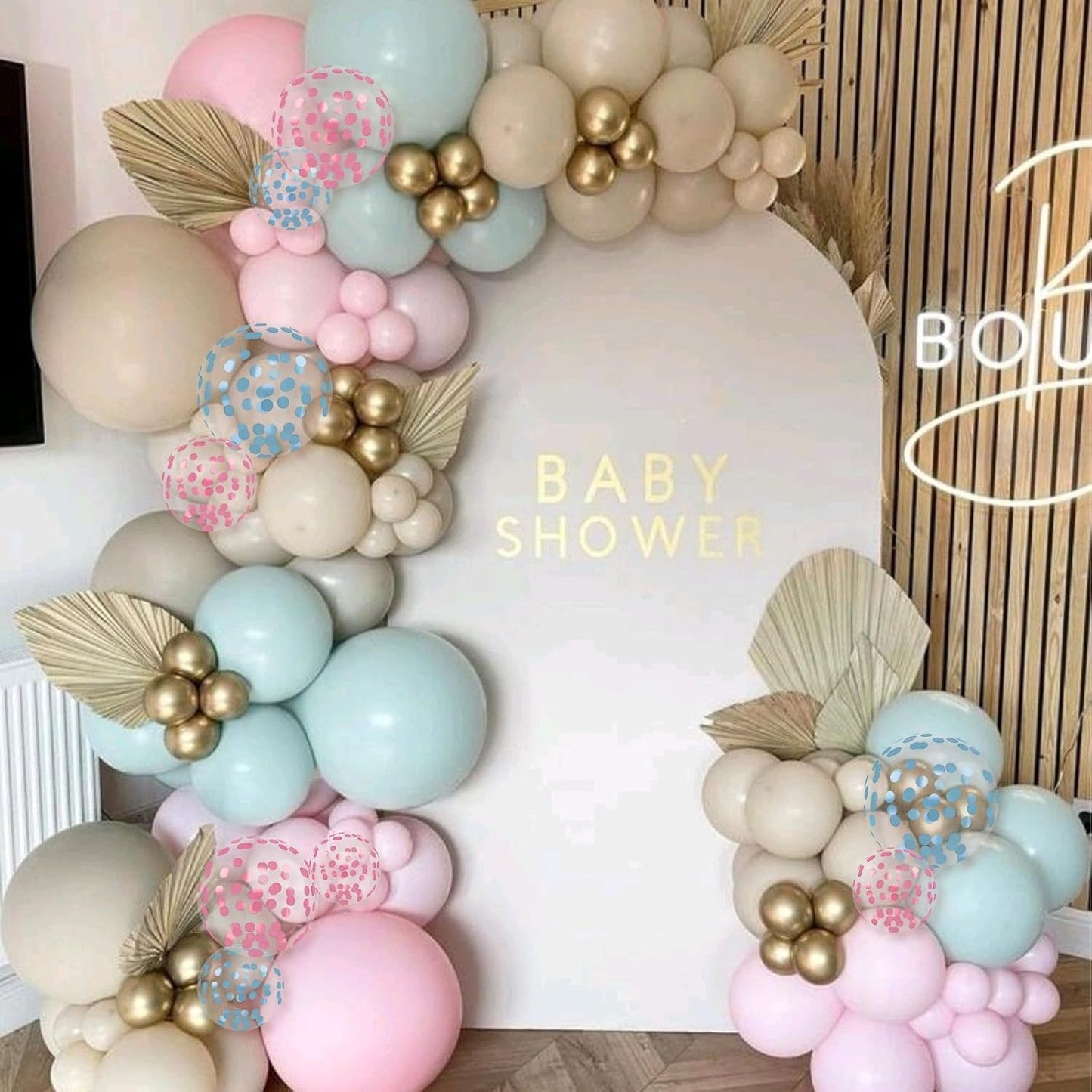 Gender Reveal Balloons,12 Inches Pink And Blue Confetti Balloons for Baby Gender Reveal Party Decorations Birthday Wedding Anniversary Engagement Bridal Baby Shower Supplies