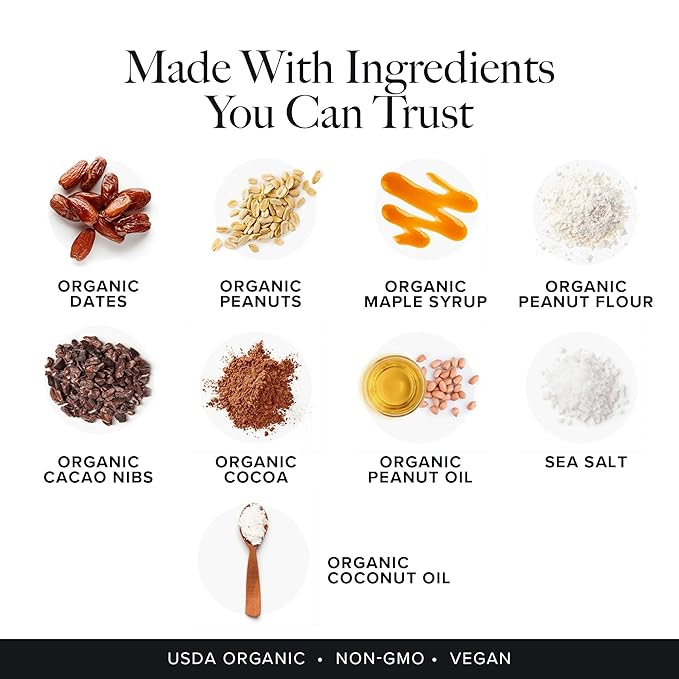 Truvani Plant Based Snack Bars | Chocolate Peanut Butter 1 Pack | 7g Protein | USDA Organic and Vegan | The Only Bar | Dairy, Soy, and Gluten Free | Individually Wrapped