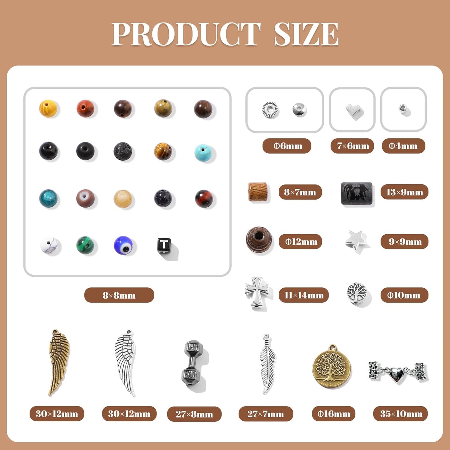 RACIOCK 12 Constellation Bracelet Making Kit with 620Pcs Natural Stone Healing Beads & Charms - DIY Jewelry Bracelet Making Kit for Stress Relief, Anxiety, Yoga Mindfulness Gift for Women Men Couples