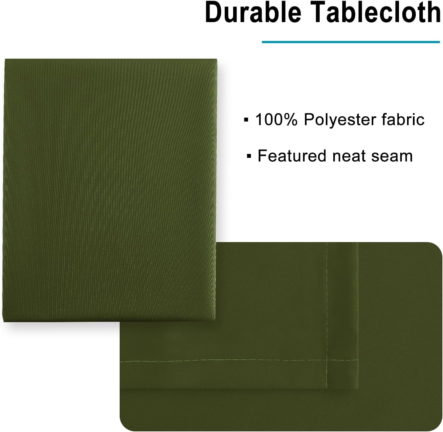 Hiasan Olive Green Rectangle Tablecloth - Waterproof Washable Polyester Fabric Table Cloth for Buffect Dining Birthday Party Wedding, 30 x 60 Inch