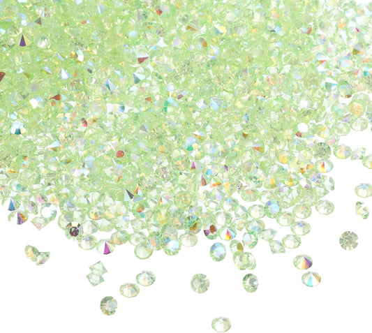 PATIKIL 14000Pcs Wedding Table Scatter Confetti Crystals 3mm Acrylic Diamonds Vase Fillers Gems for Table Centerpiece Decorations Bridal Shower Party, Light Green AB