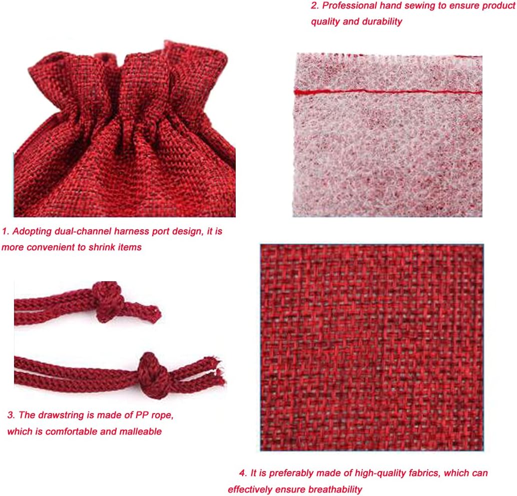 50 Pcs Burlap Bags with Drawstring,3.9"x5.5" Gift Bags Jewelry Pouch Bags for Candy Packing Party Favors Wedding Holiday DIY Craft(Sky Blue)