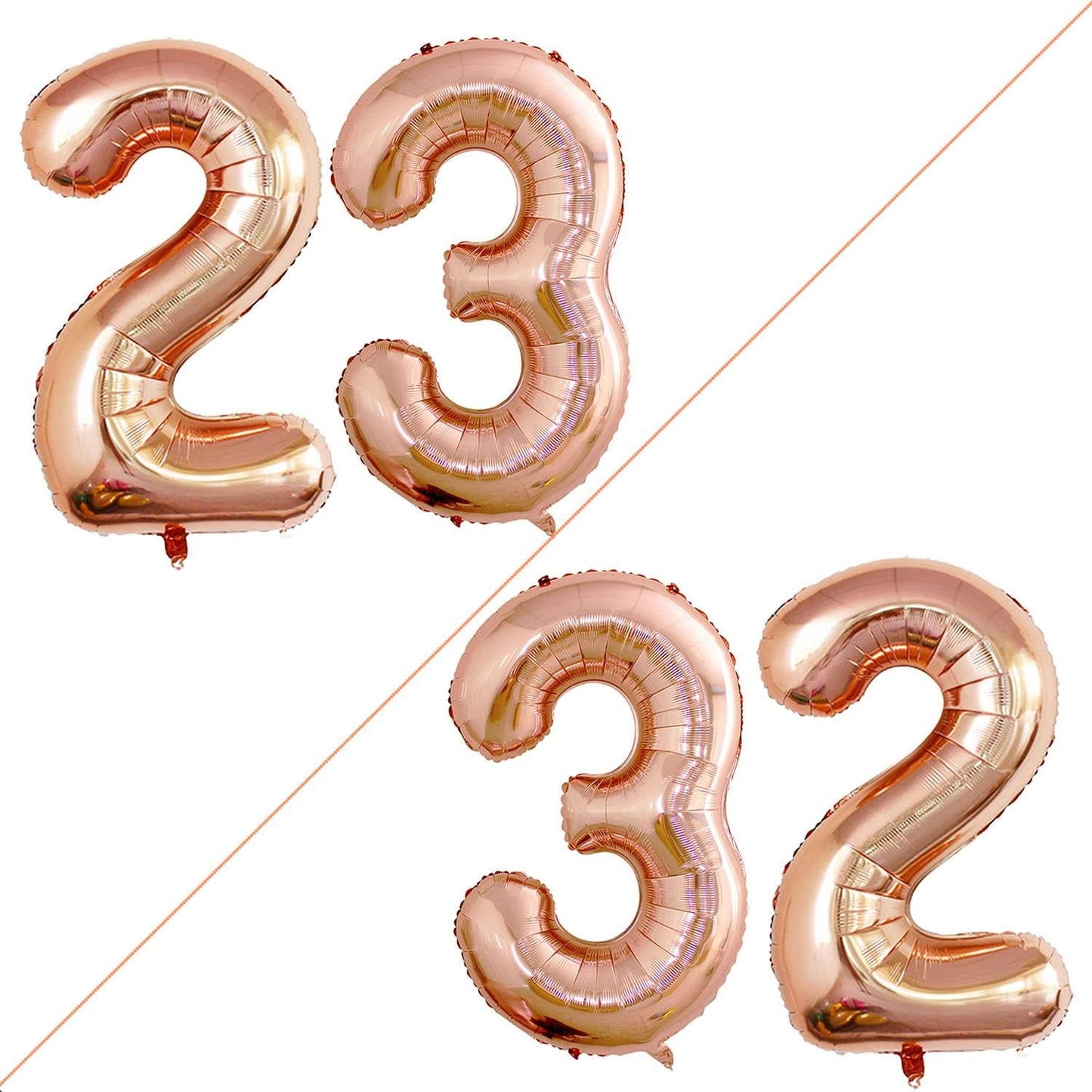 GOER Number 23 Balloons for 23rd Birthday Party Decorations,42 Inch Jumbo Foil Helium 32 Balloons for 32nd Birthday Party Decoration (Champagne Gold)