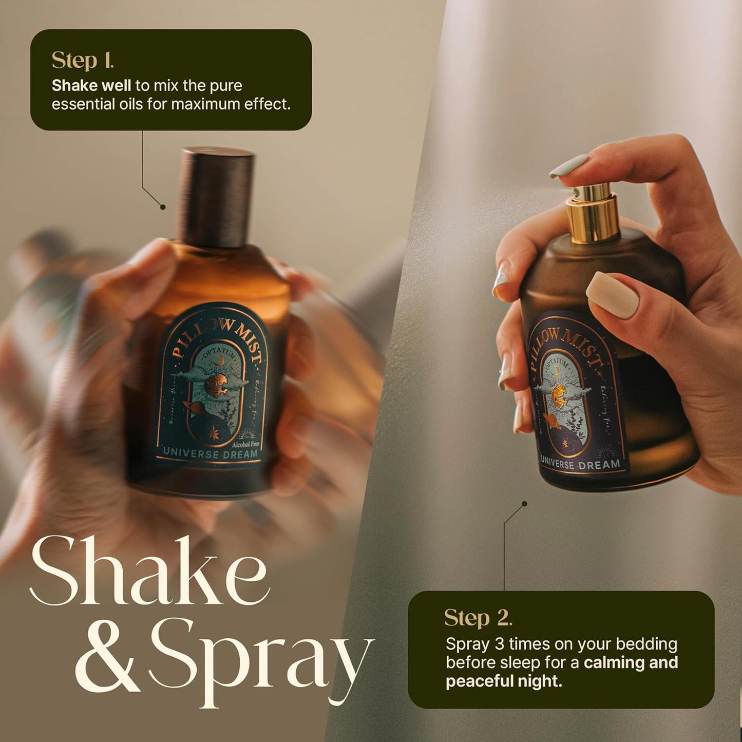 Pillow Mist - Aromatherapy Pillow Spray for Sheets, Linen & Bedding, Natural Essential Oils for Stress Relief, Gift for Someone Who Wants to Sleep Well - Universe Dream