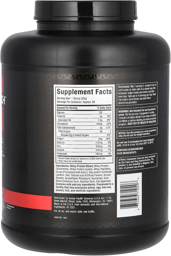 Muscletech Whey Protein Powder (Double Rich Chocolate, 5LB) - Nitro-Tech Whey Protein Isolate Smoothie Mix for Lean Muscle & Recovery - 24g of Whey Gold Protein for Women & Men - Packaging May Vary