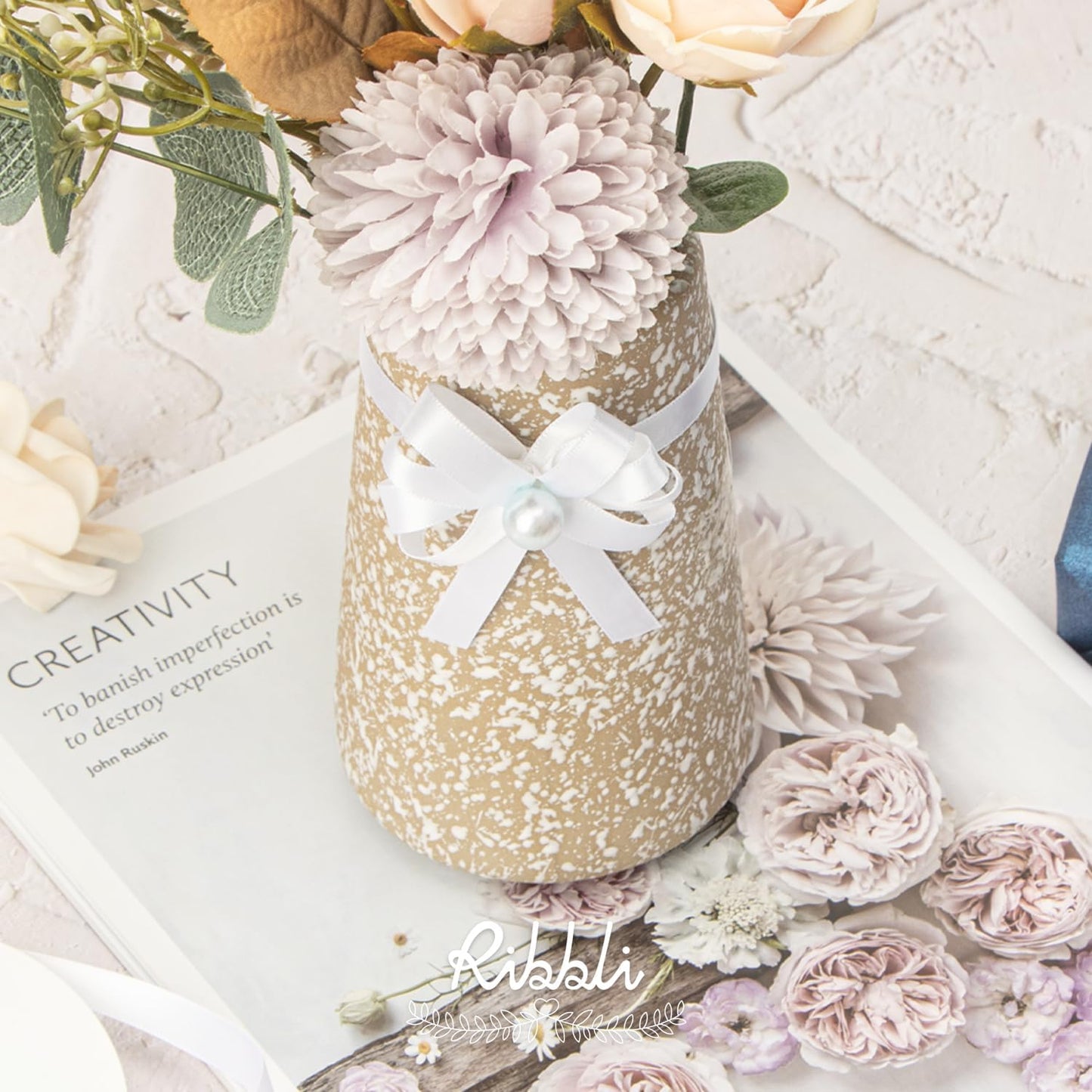 Ribbli Double Faced White Satin Ribbon,3/8” x Continuous 25 Yards,Fabric Ribbon use for Bows Bouquet,Gift Wrapping,Floral Arrangement