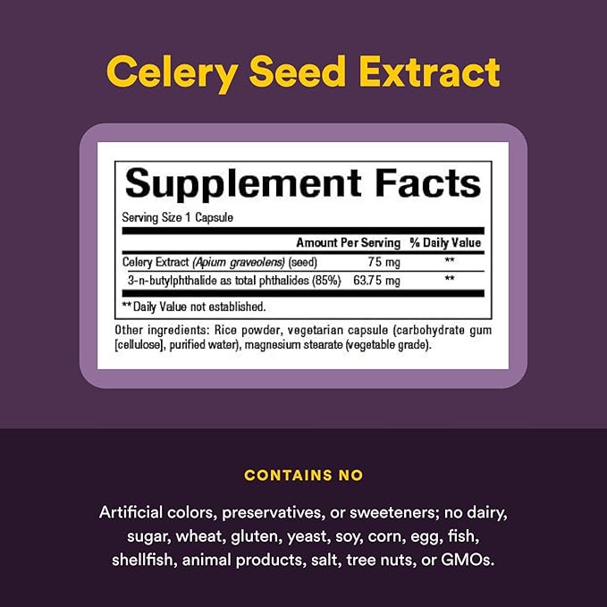 Natural Factors, Celery Seed, Concentrated Celery Extract for Healthy Circulation & Heart Support