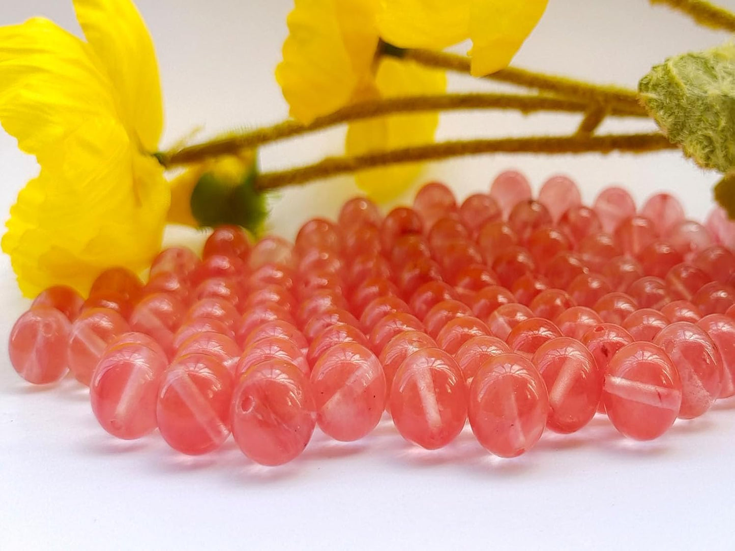 Stone Beads 6mm 140pcs Watermelon Quartz Beads Round Loose Gemstones Beads for Bracelet Necklace Jewelry Making (6mm, 60624 Watermelon Quartz)