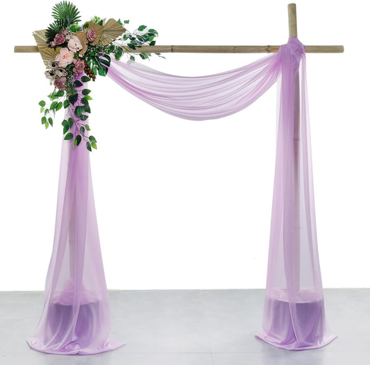 VDS Pack of 1 Panel (30 Inch X 50 Feet) Wedding Arch Draping Fabric Sheer Chiffon Fabric Drapery for Wedding Ceremony Reception Swag Backdrop Canopy Chuppah ARBO Altars Decoration (Orchid)