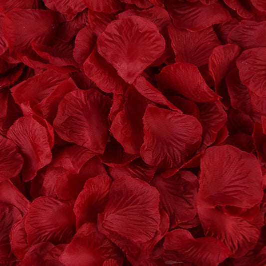 1000 Pcs Artificial Fake Rose Petals,Flower Petals for Romantic Night, Engagement, Party, Wedding, Event Flower Decorations, in Bulk(Dark Red)