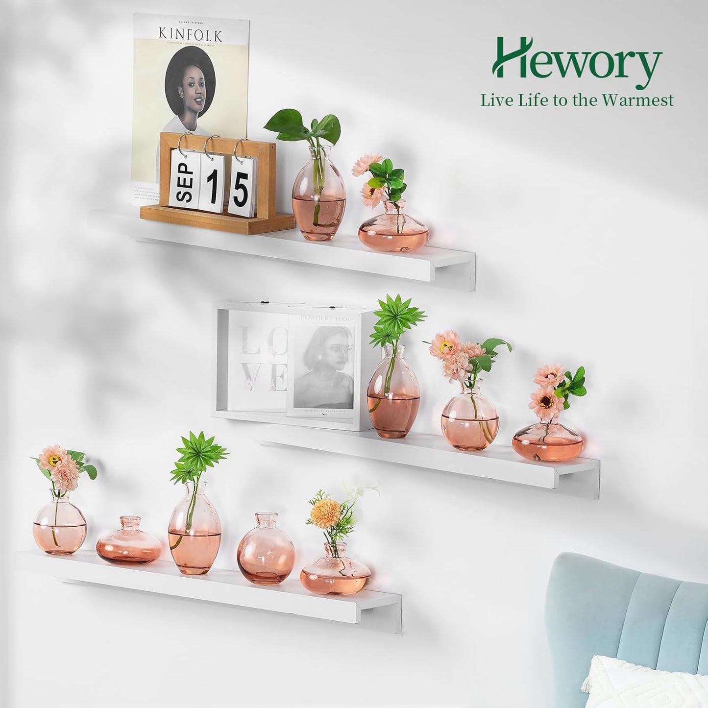 Hewory Glass Bud Vases for Centerpieces: Set of 12 Cute Pink Small Vases Handmade, Mini Flower Vase for Floral Arrangement, Tiny Decorations for Home Office Wedding Reception Party Events Table Decor