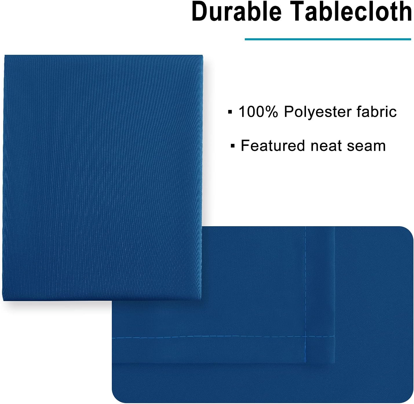 Hiasan Royal Blue Tablecloth Square - Waterproof and Washable Fabric Table Cloth for Card Tables, 54 x 54 Inch