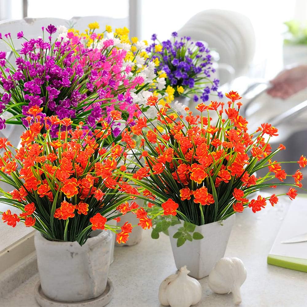10 Bundles Artificial Daffodil Outdoors Flowers (Orange)