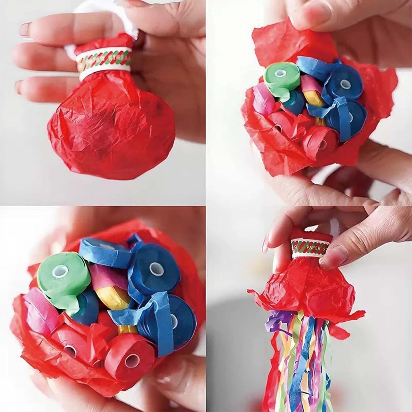 Mess-Free Streamer Poppers for Weddings & Birthdays! Reusable Confetti Alternative, Instant Celebration with Colorful Streamers. Easy Cleanup Party Poppers - Biodegradable Decor!