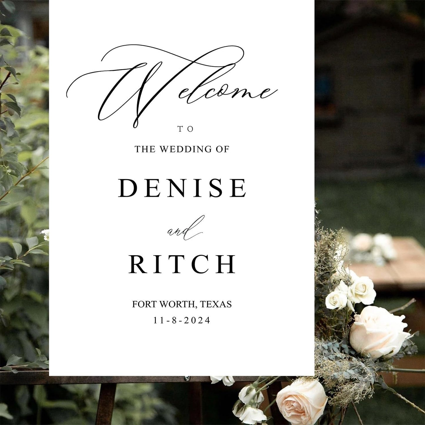 Elegant Minimalist Wedding Welcome Signs, Wedding Welcome Sign, Welcome Sign Wedding, Customized Wedding Welcome Sign