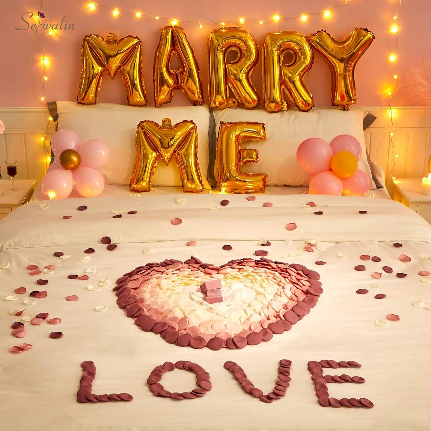 Serwalin 300Pcs Silk Pink Rose Petals Artificial Flower Petals for Wedding, Peach Pink Petals Bulk for Anniversary Decor,Party Romantic Decorations Table or Wedding Cake Decor(5 Color Mixes)