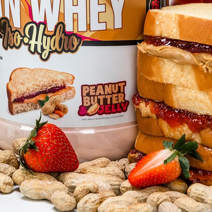 Musclesport Lean Whey Revolution™, Whey Protein Isolate with Hydrolyzed Whey - Low Calorie, Low Carb, Low Fat, Incredible Flavors - 25g Protein per Scoop (2LB, Peanut Butter & Jelly)