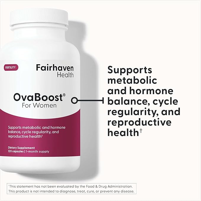 Fairhaven Health Ovaboost Fertility Supplements for Women | Conception for Her Support Ovulation & Egg Quality with Myo-Inositol & Folate | Prenatal Vitamin Natural Fertility Support | 120 Capsules