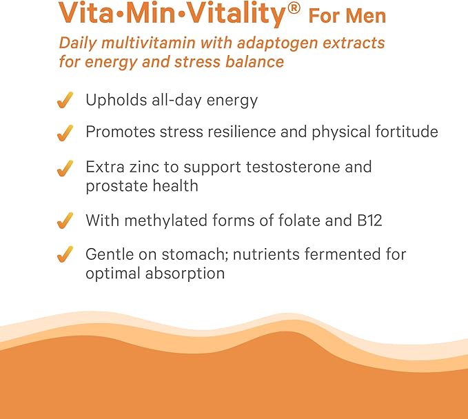 PURE SYNERGY Vita·Min·Vitality | Natural Multivitamin for Men | Men’s Daily Multivitamin Made with Organic Whole Foods | for Energy, Stress, and Immune Support (60 Tablets)