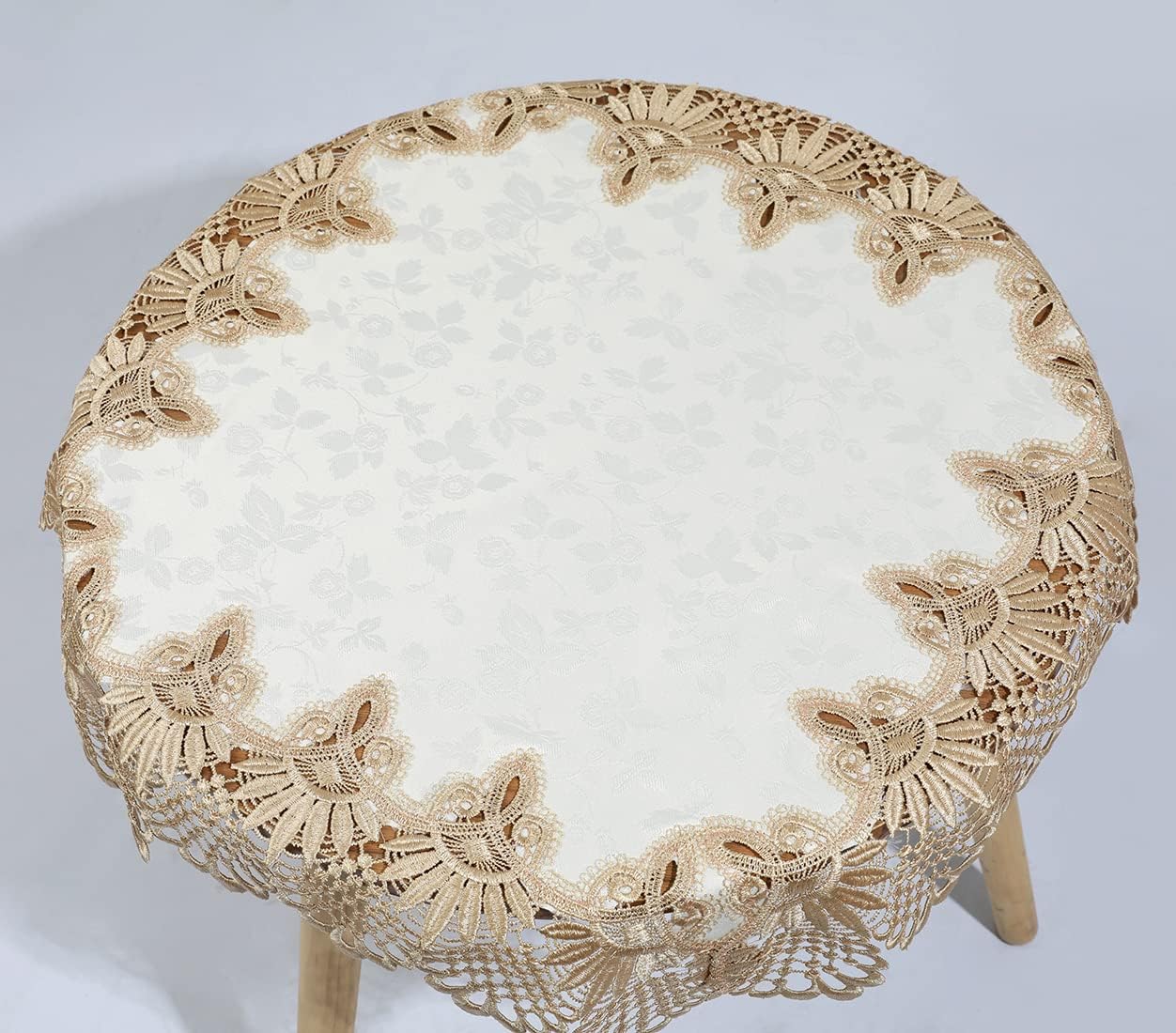 vctops Damask Lace Patchwork Tablecloth Luxury Square Small Table Cover Elegant Floral Embroidered Lace Table Cloth for Party Kitchen Dinning Picnic Decoration (Type B,22"x22")