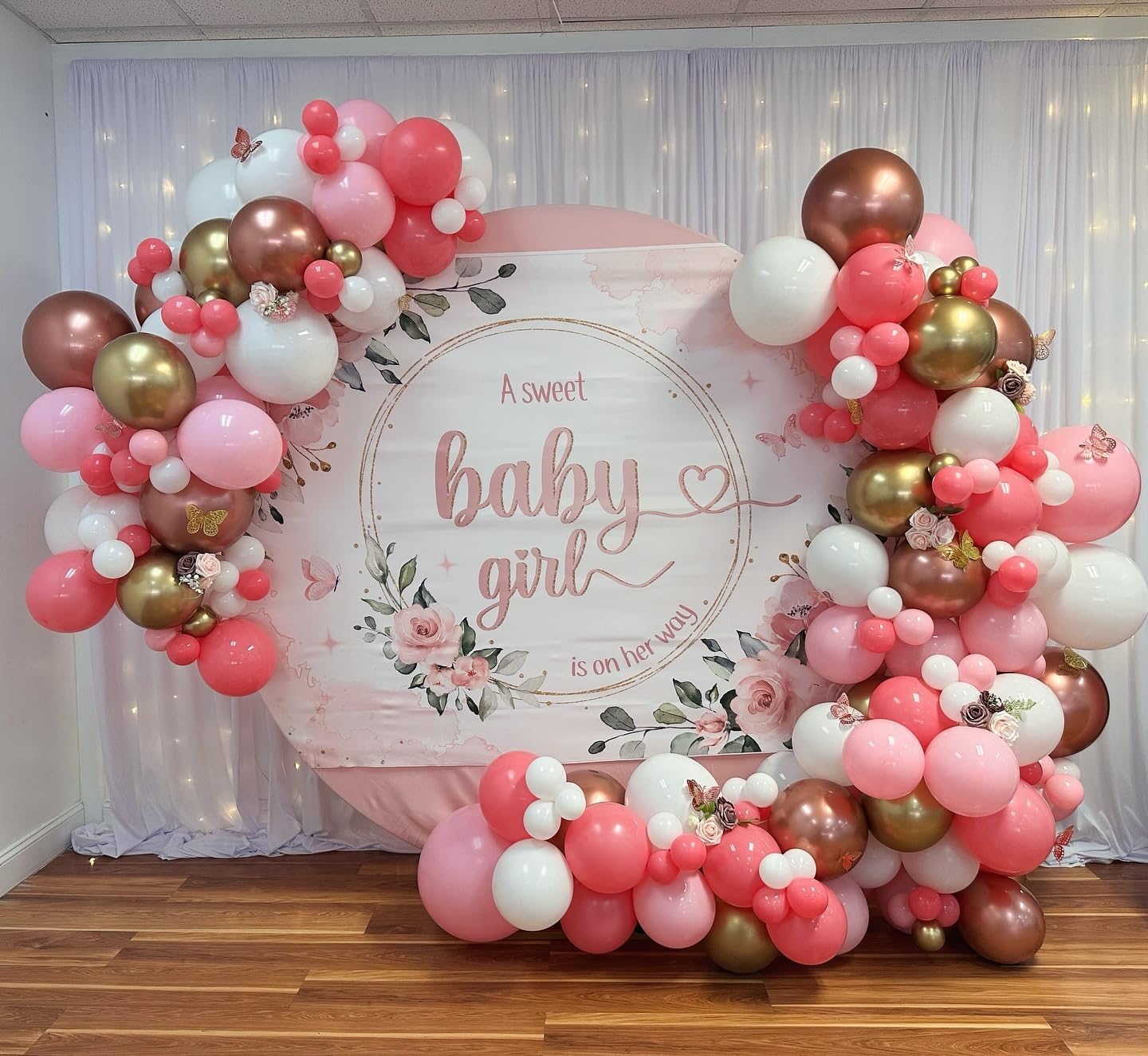 Paready Blush Pink Balloon Set, 50 Pcs Pink and Champagne Gold, 12 Inch Dusty Pastel Pink Apricot Metallic Gold Confetti for Boho Birthday Bridal Shower Bachelorette Party Supplies