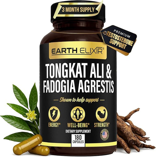 Fadogia Agrestis & Tongkat Ali for Men & Woman – Natural Testosterone Supplement for Men - Made in USA & 3rd Party Tested – Strength, Energy & Vitality - Longjack – 3 Month Supply