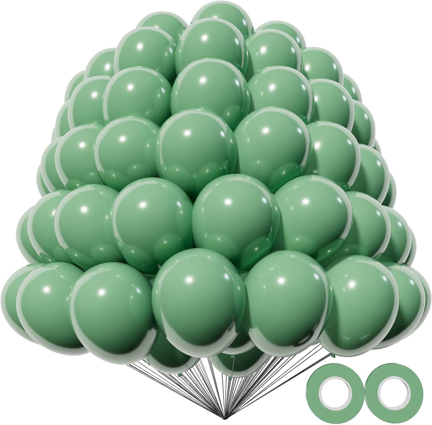 KAWKALSH 200pcs Sage Green Balloons 5 Inch, Small Mini Latex Balloons for Party Birthday Baby Shower Anniversary Festival Arch Garland Decoration