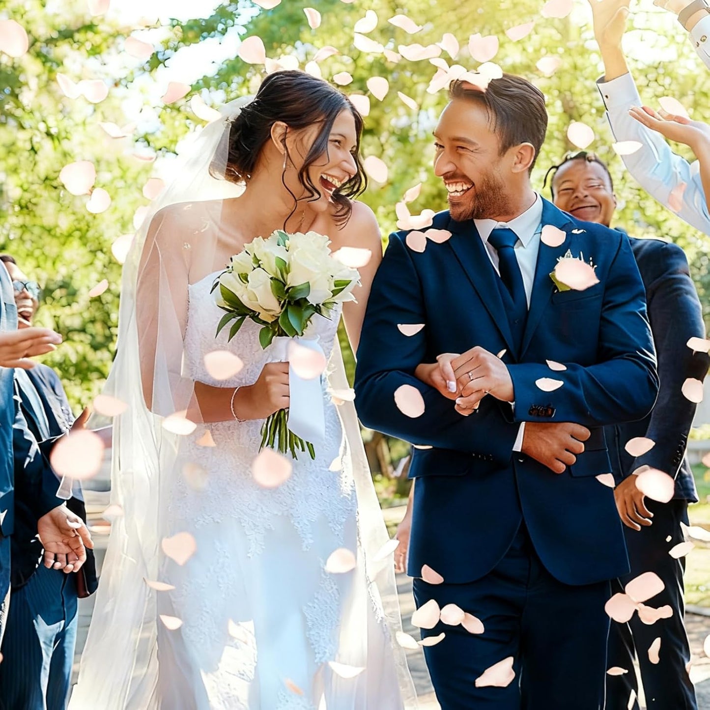 Faux Silk Flower Petals 300pcs Champagne- Versatile for Wedding Flower Girl, Aisle Decor, Centerpieces, Party Confetti, Romantic Events