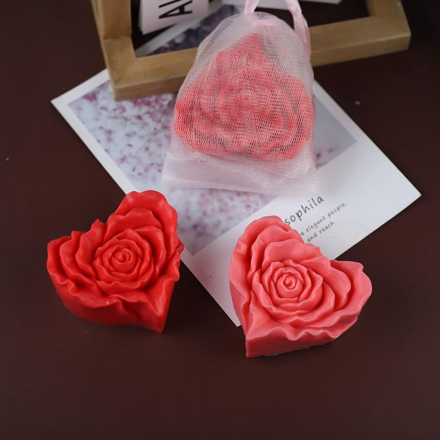 3.5 inch Rose Flower Mold Handmade Rose Soap Mold Peony Silicone Mold for Resin Candle Mold Rose Flower Cake Decoration Mold Weave Rose Flower Mold Round Shape Soap Mold