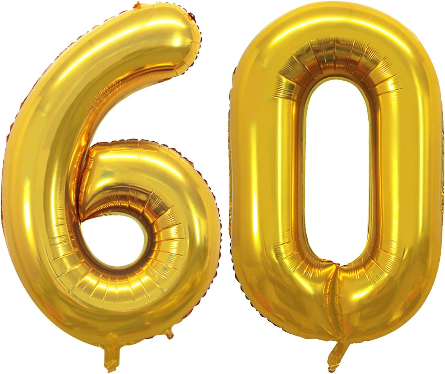 GOER Number 60 Balloons for 60th Birthday Party Decorations,42 Inch Jumbo Foil Helium Balloons for 60th Anniversary (Gold)