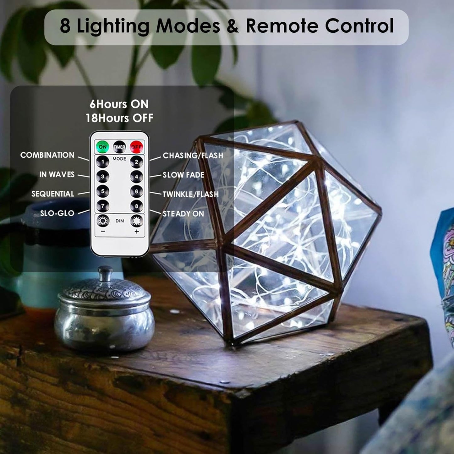 2-Pack Fairy Lights Battery Operated with Remote, Waterproof 66FT 200 LED Battery String Lights Outdoor Indoor, 8 Modes Twinkle Lights with Timer for Bedroom Wedding DIY Christmas Decor (Cool White)