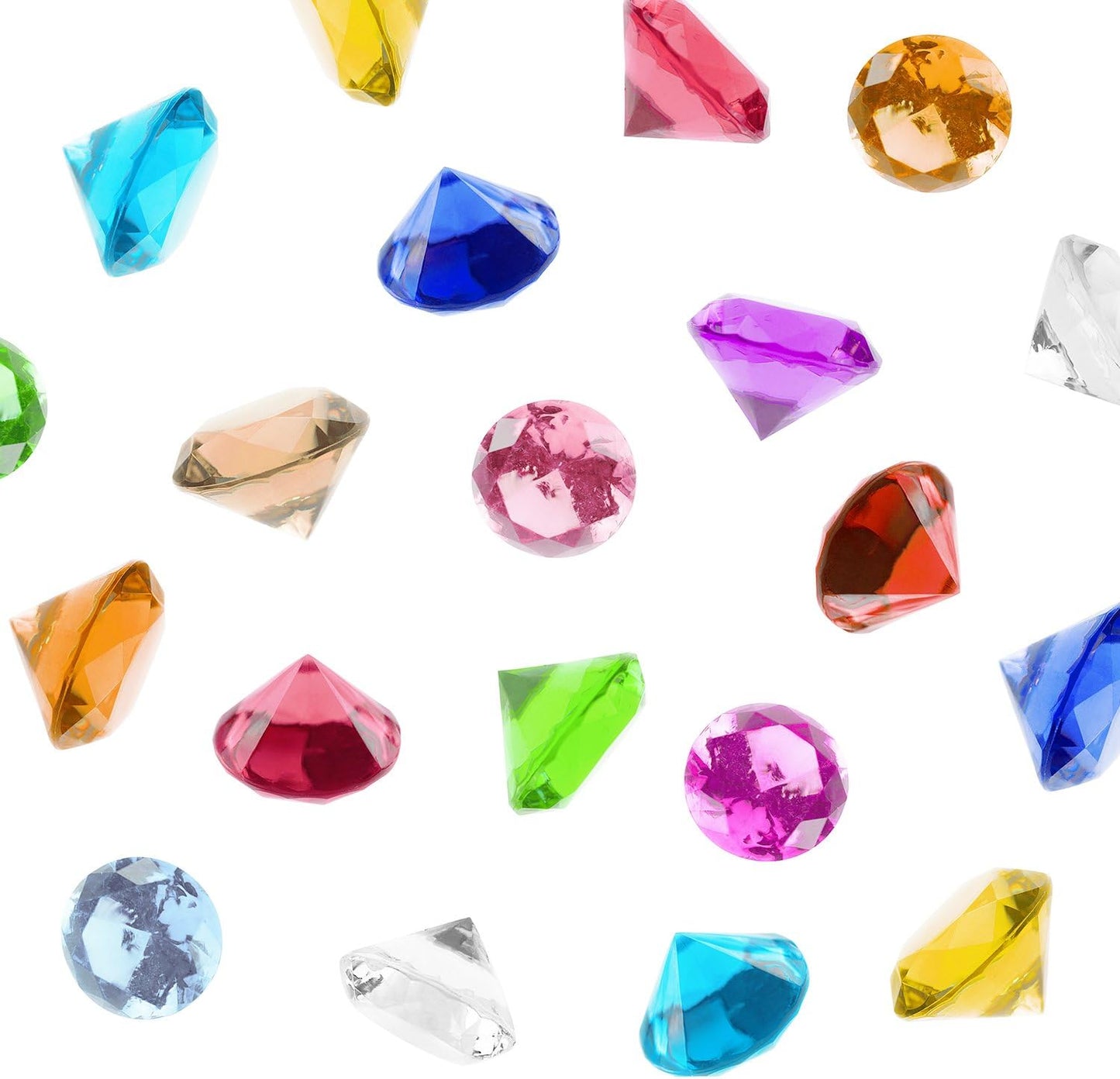 Super Z Outlet Acrylic Color Faux Round Diamond Crystals Treasure Gems for Table Scatters, Vase Fill, Event, Wedding, Birthday Decoration Favor, Arts & Crafts (1 Pound, 240 Pieces) (Assorted)