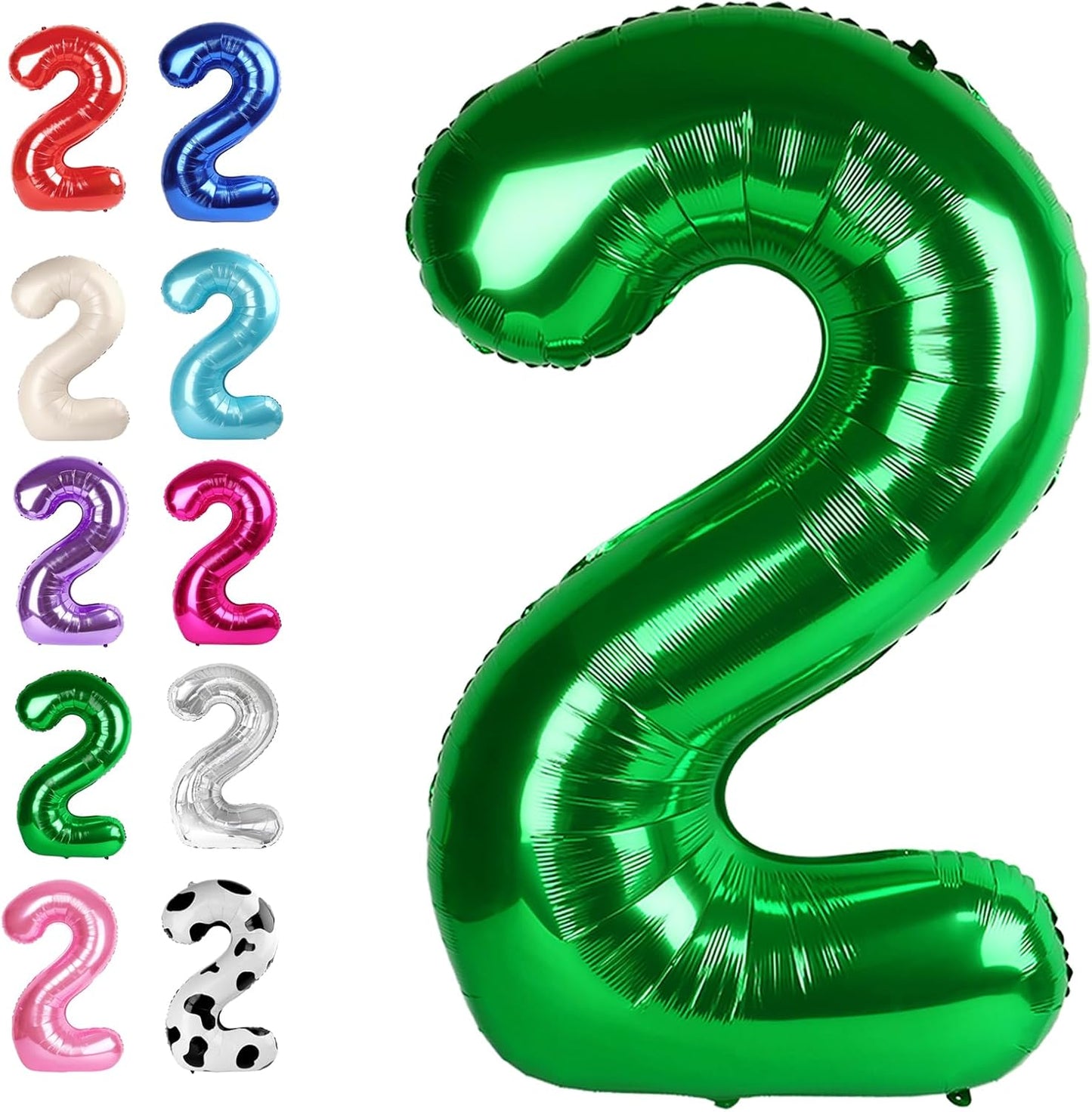 40 Inch Big Green Number 2 Balloon Birthday Decoration, Number 2 Helium Balloon 12 20 22 23 24 26 28 32 42 Celebration, Boy Girl Baby Anniversary Party Graduations Supplies Decorations