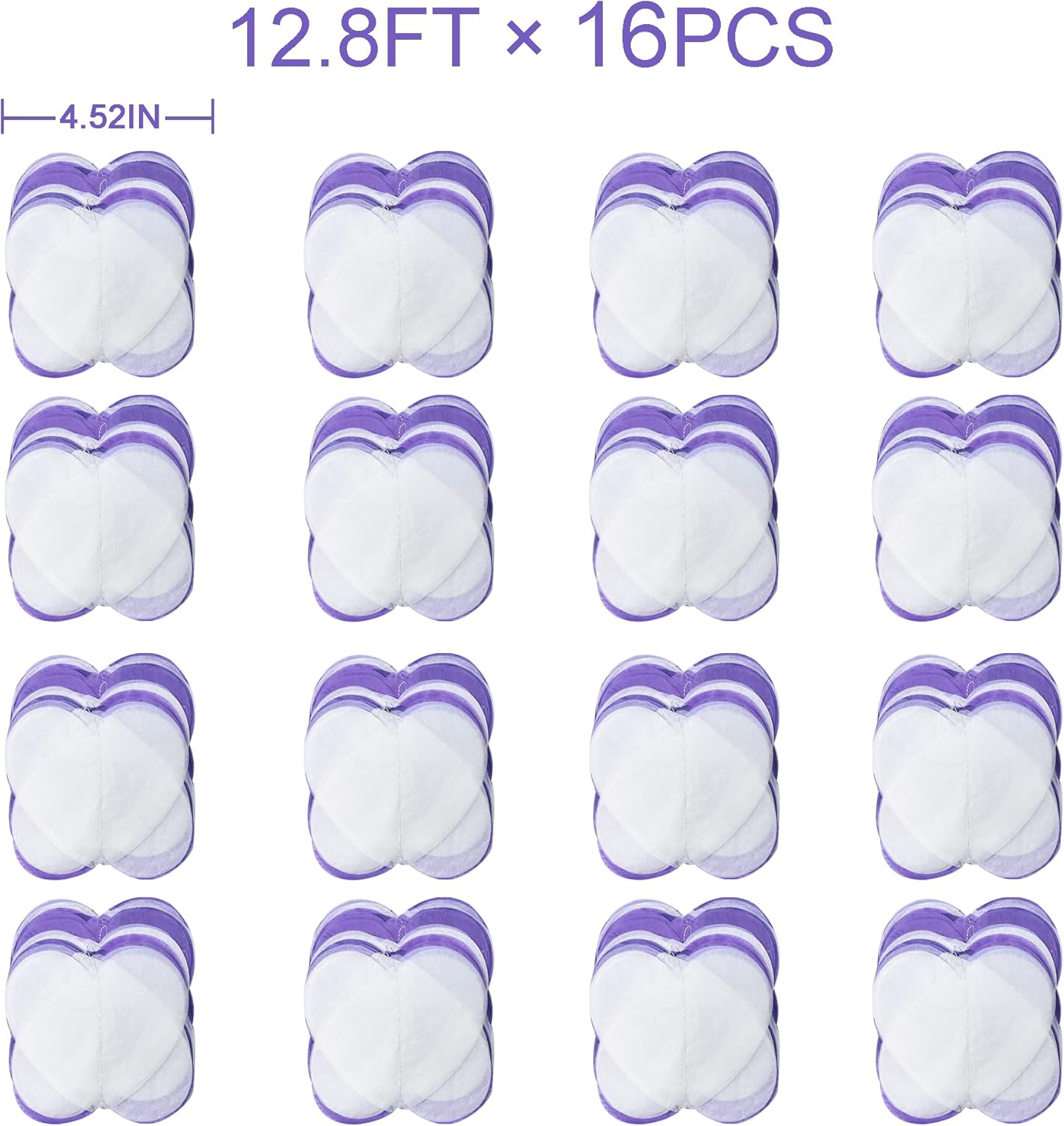 205Ft Lavender Party Decoration Ombre Purple White Heart Backdrop Streamer Tissue Paper Heart Hanging Garland for Birthday Valentines Day Bachelorette Wedding Bridal Shower Lilac Violet Party Supplies