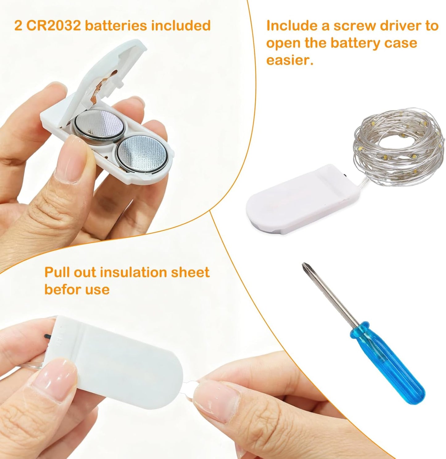 ZNYCYE Fairy Lights Battery Operated,24 Packs 9.8FT 30LEDs+ 6 Replacement Batteries Firefly Lights Copper Wire String Lights(NO Timer) for Bedroom Wedding Mason Jar Dorm Decor(Warm White)