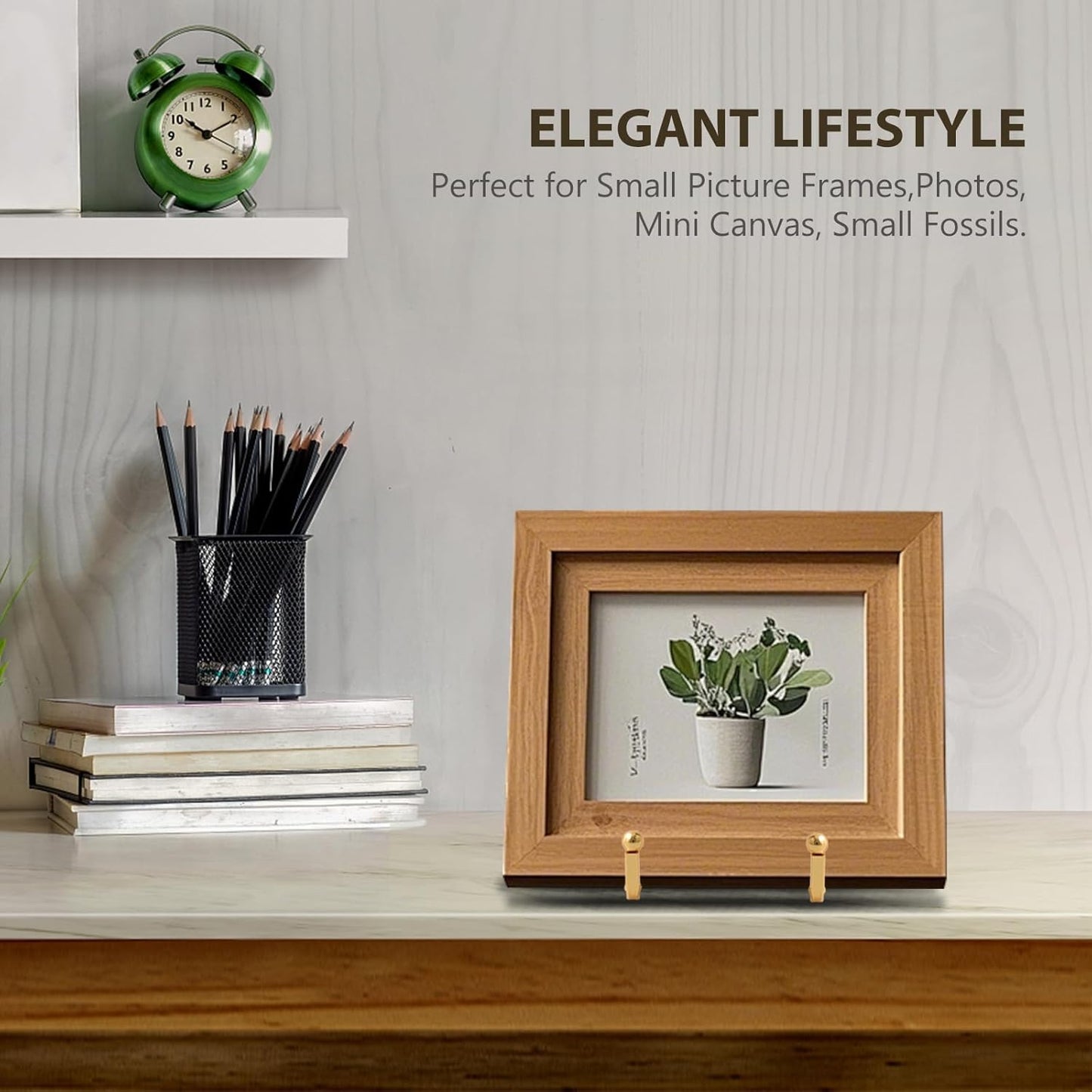 Plate Holder Easel Display Stand - 3 inch Metal Plate Stands for Display - Tabletop Picture Stand - Gold Iron Easels for Display Pictures | Photo Frames | Book | Decorative Plates | Plaque - 4 Pack