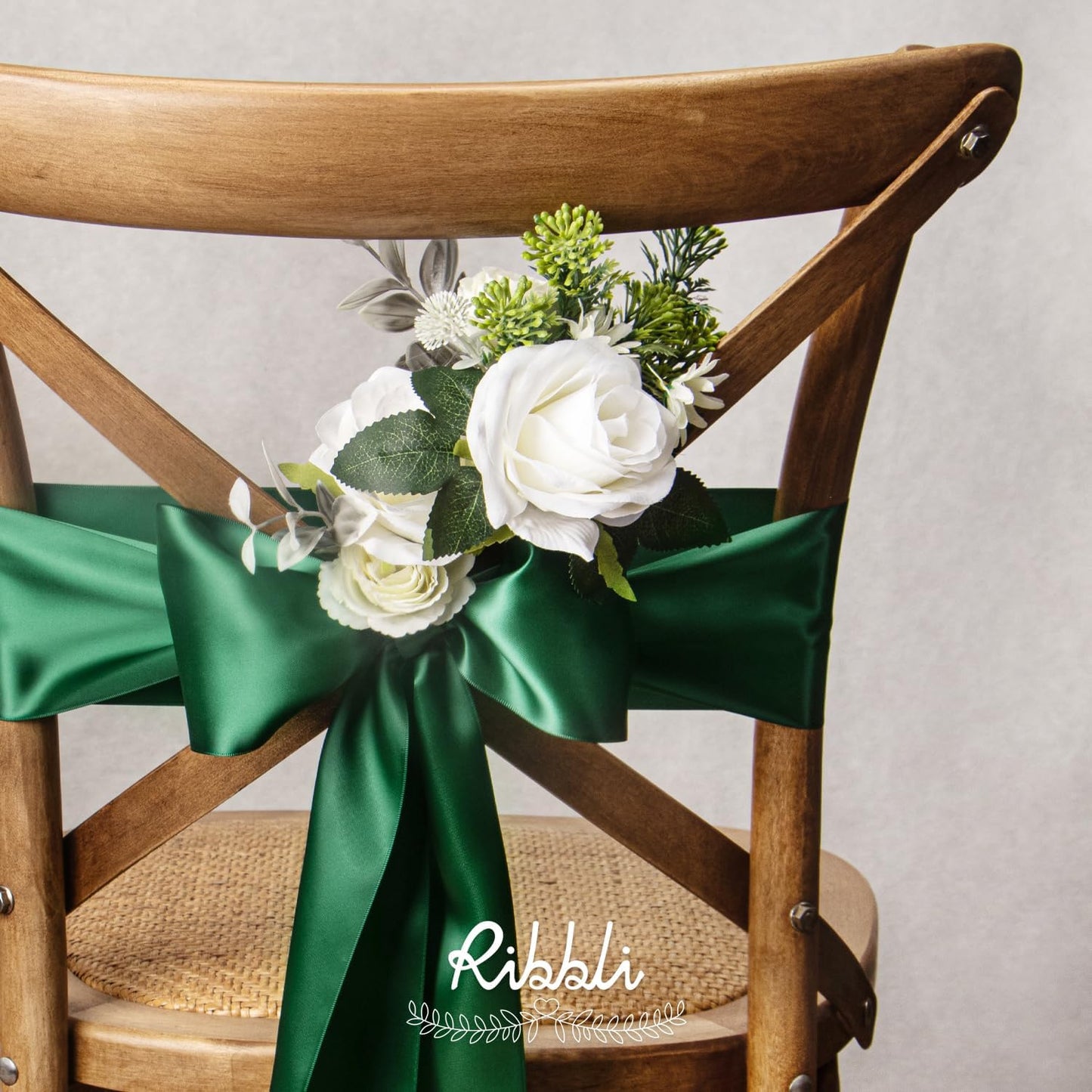 Ribbli Forest Green Satin Ribbon 4 Inch Wide Dark Green Ribbon for Wedding Chair Sash Grand Opening Ceremony Big Bows Gift Wrapping Floral Crafts Cake Decor-Double Faced Satin Continuous 10 Yards