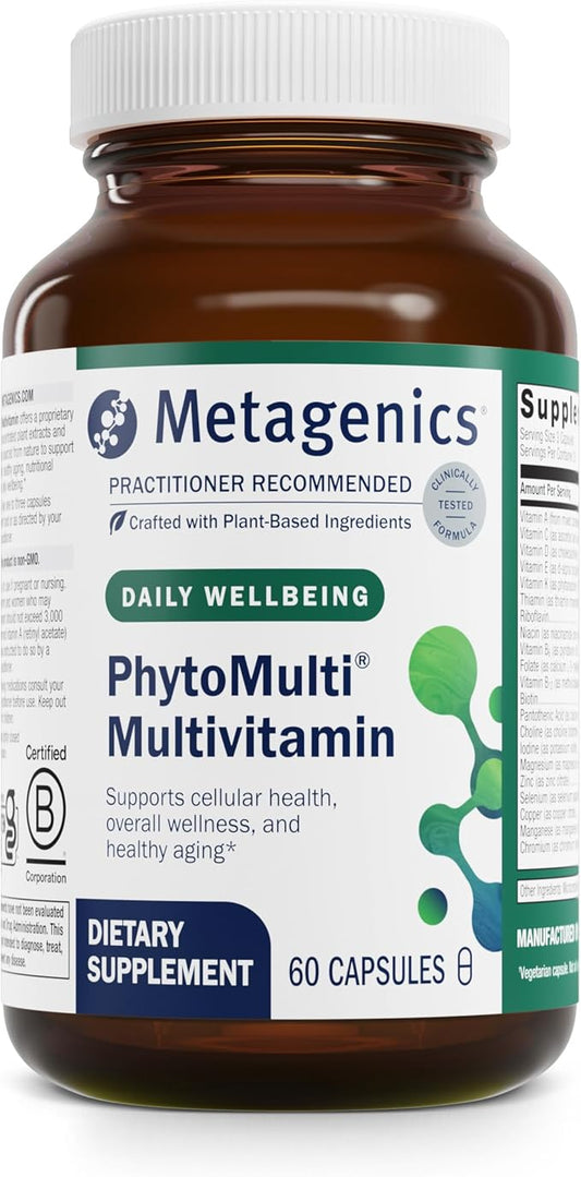 Metagenics PhytoMulti Multivitamin - Supports Healthy Aging, Cellular Health & Overall Wellness - For Men & Women - Over 20 Essential Vitamins & Minerals - With Vitamin B6, Lutein & Zinc - 60 Capsules