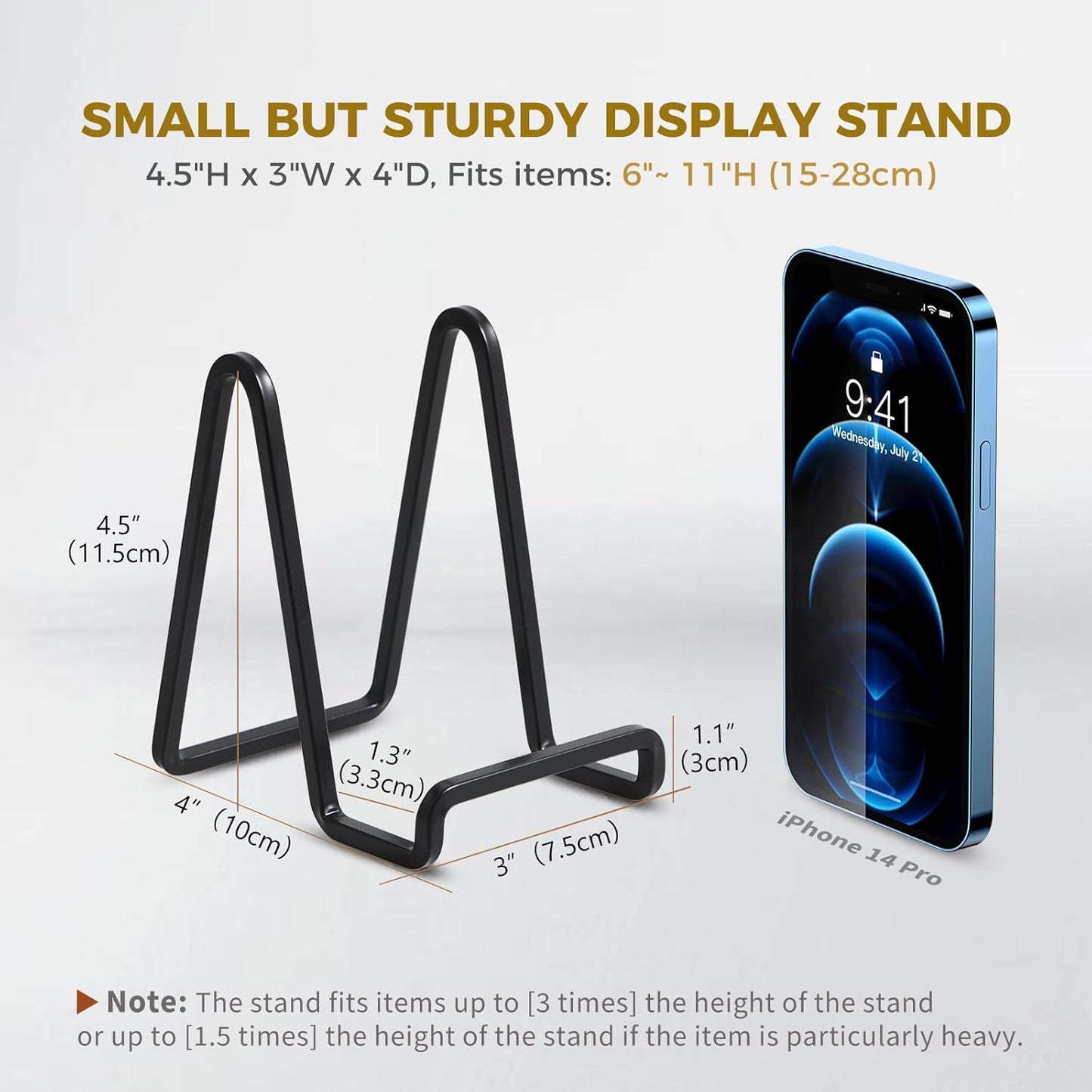 DIDUDIDU Plate Holder Easel Display Stand - Metal Plate Stands for Display - Tabletop Picture Stand - Black Iron Easels for Display Pictures | Photo Frames | Book | Decorative Plates | Plaque