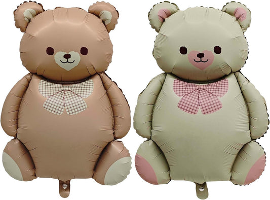 Matte teddy bear balloons Decorations 2PCS Foil Mylar Balloons Little Bear Theme Party Supplies Jungle Safari Theme Baby Shower Birthday Party Decorations